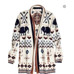 Calypso St Barth Knit Cardigan Sweater Alpaca Made in Peru Size Small